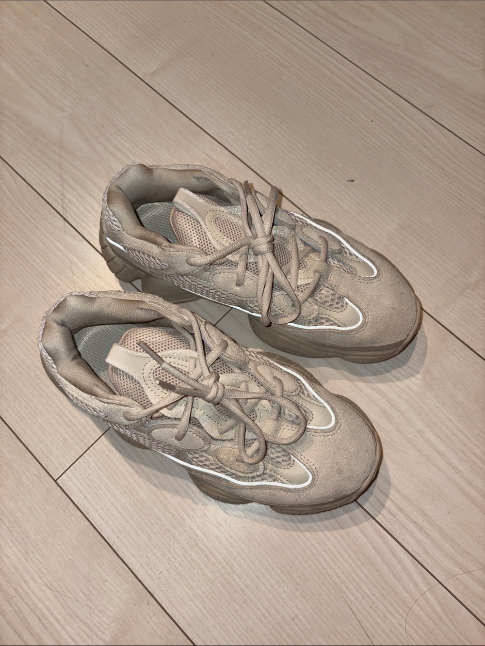 Neutral Beige Chunky Sneakers
